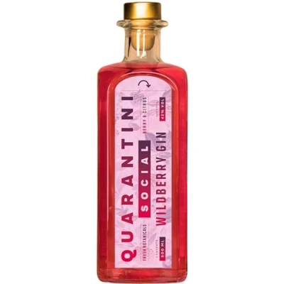 Abbildung von Quarantini Wildberry Gin (500 ml) Key Botanicals für beerigen Genuss: Himbeere, Brombeere, Blaubeere und Pink Grapefruit