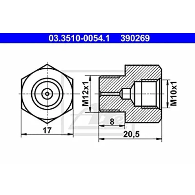 Abbildung von ATE 03.3510 0054.1 Adapter, Bremsleitung