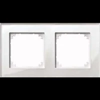 Abbildung von Merten 489219 M PLAN Echtglasrahmen, 2fach, Brillantweiß