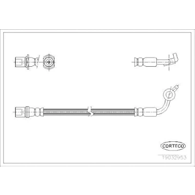 Abbildung von CORTECO 19032953 Bremsschläuche Vorderachse rechts 290 TOYOTA: HIACE 4 Kasten