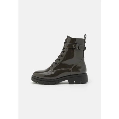Abbildung von Tamaris Plateaustiefelette, Damen, Größe: 42, Olive patent Schuhe