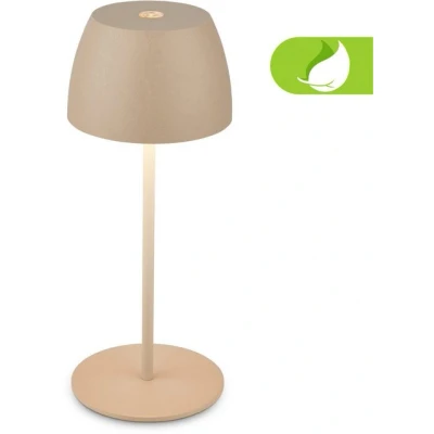 Abbildung von BRILONER Mini LED Tischlampe kabellos IP44 mit Touch, stufenlos dimmbar, Akku &amp; Lichtquelle tauschbar, Nachttischlampe, Dekolampe, Lampe, Tischleuchte, Outdoor 8x20 cm (DxH), Beige
