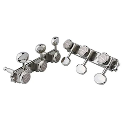 Abbildung von Guyker Guitar Locking Tuners on a Plate 3R 3L Vintage Style Lock String Tuning Key Pegs Machine Heads Replacement, Nickel