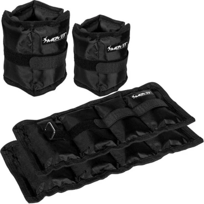 Abbildung von MOVIT Gewichtsmanschette 4er Set Gewichtsmanschetten, Fuß/Handgelenk, (Set, Set), 2x 500g und 1000g Laufgewichte für Fuß Handgelenke in 3 Farben