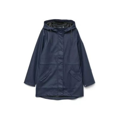 Abbildung von VERO MODA Damen Regenjacke VMMalou wasserabweisender Parka mit Kapuze 10266982 navy blazer M