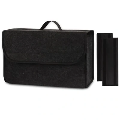 Abbildung von Einesin Auto kofferraumtasche mit verstärkten Seitenteilen aus Filz Klett Fixierung Kfz Kofferraum Organizer Tasche, Box Toolbag (M)