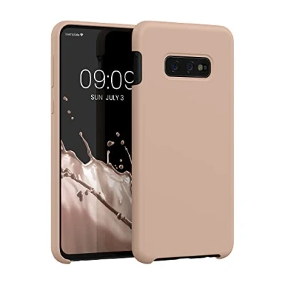 Abbildung von kwmobile Hülle kompatibel mit Samsung Galaxy S10e Silikon Handy Case Handyhülle weiche Oberfläche kabelloses Laden Altrosa matt