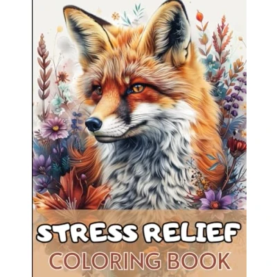 Abbildung von Adult Coloring Book with Animals and Flowers, Relaxing to Calm your Mind Stress Relief