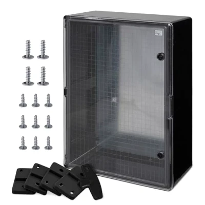 Abbildung von BOXEXPERT ABS Kunststoff Gehäuse, IP65, Wandschrank, Industriegehäuse, Leergehäuse, 800x600x260mm, schwarz, transparent, Montageplatte, Gehäuse der Serie Fleet