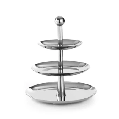 Abbildung von HENDI Etagere, mit 3 Schalen, Serviettenständer, Servierplatte, ø166/ø220/ø268x(H)320mm, Edelstahl