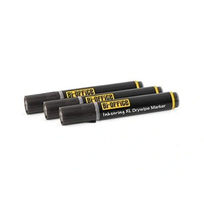 Abbildung von Bi Office Inkstring XL Whiteboard Marker mit Geltinte und 3 mm Runder Spitze 3er Pack Schwarz