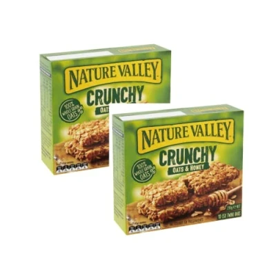 Abbildung von Nature Valley Crunchy Müsliriegel 100% Flocken Hafer und Honig ohne Farb Konservierungsstoffe natürlich laktosefrei geeignet für Vegetarier 2 x 210 Gramm (20 Riegel)