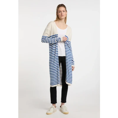 Abbildung von DREIMASTER Maritime Damen Strickjacke XL / Off White Blau 100% Viskose