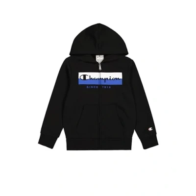 Abbildung von Champion Jungen Legacy Graphic Shop B (306839) Ultra Light Soft Compact Powerblend Fleece Full Zip Hooded Sweatshirt, Schwarz (KK001), 5 6 Years