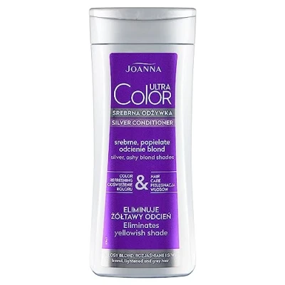 Abbildung von JOANNA Ultra Color Silber Spülung Haarspülung für Frauen Farbverbessernde Pflegespülung Neutralisierung von Unerwünschten Gelbtönen Erleichtert das Kämmen der Haare Silberblondtöne 400 ml