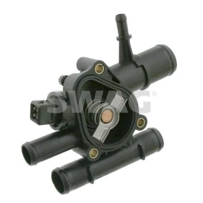 Abbildung von SWAG 60 92 4157 Kühlwasserthermostat 83 mit Dichtung Kunststoff Gehäuse RENAULT: CLIO 2, TRAFIC 2 Kasten, Bus, OPEL: Movano A Kastenwagen