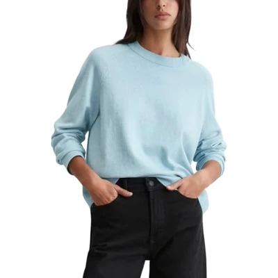 Abbildung von Marc O&#039;Polo Denim CREW NECK Strickpullover, Damen, Größe: Small, Light blue melange_01