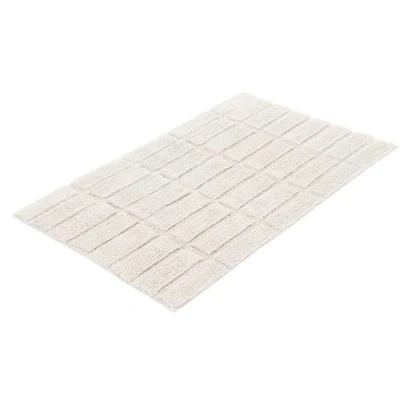 Abbildung von Kleine Wolke Badteppich Tiles, 70x120 cm, Natur