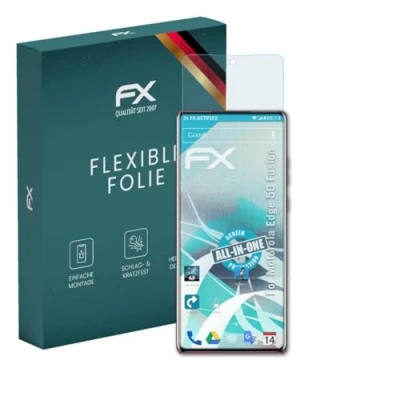 Abbildung von atFoliX Schutzfolie kompatibel mit Motorola Edge 50 Fusion Folie, ultraklare und flexible FX Displayschutzfolie (3X)