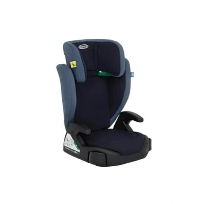 Abbildung von Graco Junior Maxi™ i Size R129 Kindersitz, ca. 3,5 bis 12 Jahre (100 150 cm), Kindersitzerhöhung, Armlehnen und Kopfstütze höhenverstellbar, leicht, mit Getränkehalter, blau, Navy