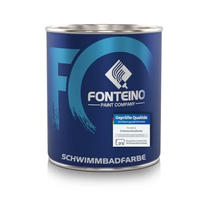 Abbildung von Fonteino Schwimmbadfarbe Poolfarbe Poolbeschichtung Schwimmbeckenfarbe Lichtgrau 750ml
