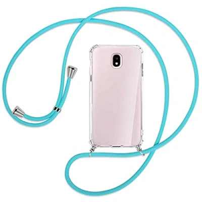 Abbildung von mtb more energy® Handykette kompatibel mit Samsung Galaxy J5 2017 (SM J530, 5.2&#039;&#039;) türkis Smartphone Hülle zum Umhängen Anti Shock Full TPU Case