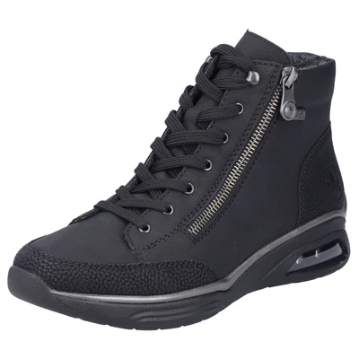 Abbildung von Rieker Damen Schnürstiefeletten M5610, Frauen Stiefeletten, lose Einlage, wasserabweisend, riekerTEX,schnürboots,Boots,schwarz (00),36 EU / 3.5 UK