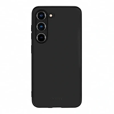 Abbildung von Hama Hülle für Samsung Galaxy S23+ (Handyhülle schützt vor Stößen, Kratzern und Schmutz, Schutzhülle ermöglicht induktives Laden, seidig mattes Case aus TPU mit weichem Innenfutter) schwarz