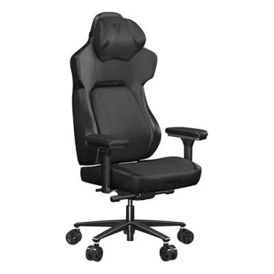 Abbildung von ThunderX3 CORE Modern Ergonomischer Gaming Stuhl, Sitzfläche neigbar, Lendenwirbelstütze, Memory Foam Kopfstütze, Fußstütze, Kunstleder Schwarz
