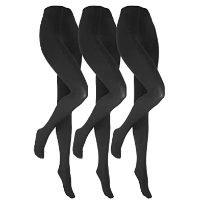 Abbildung von HEAT HOLDERS 3er Pack Mädchen Thermostrumpfhosen in Schwarz Weich und Komfort Winter Strumpfhose Blickdicht (9 10 Jahre, Schwarz)
