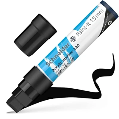 Abbildung von Schneider Acrylmarker Paint It 330 15mm schwarz