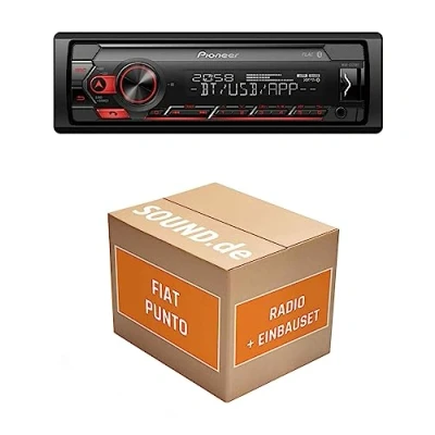 Abbildung von Autoradio Einbaupaket mit Pioneer MVH S320BT passend für FIAT Punto Typ 188 Bluetooth Telefonieren Audiostreaming