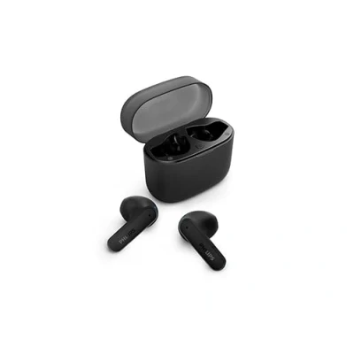 Abbildung von PHILIPS TAT2149BK Drahtlos Bluetooth Ohrhörer kleine Ohrhörer, Tolles Preis Leistungs Verhältnis, Natürlicher Klang mit Dynamischer Bass, klare Anrufe und Ladeetui im Taschenformat Schwarz