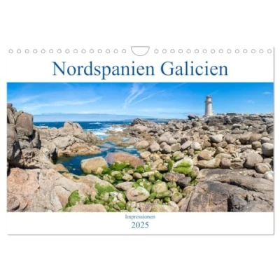 Abbildung von Nordspanien Galicien (Wandkalender 2025 DIN A4 quer), CALVENDO Monatskalender