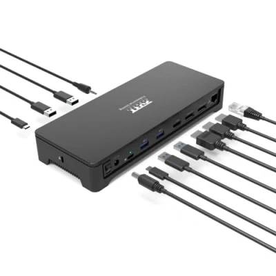 Abbildung von Port Connect Dockingstation, 3 x 4 K, USB A/USB C 100 W, 10 Geräte
