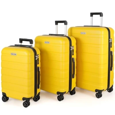 Abbildung von TANTOMI Koffer Set 3 Teilig Hartschale, Kofferset, Gepäck Sets &amp; Trolley Handgepäck, Reisekoffer mit Passwortsperre, Hartschalenkoffer Suitcase 4 Rollen(Mango, Stück)
