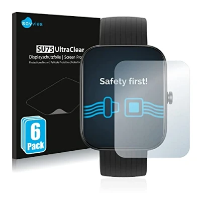 Abbildung von Savvies 6 Stück Schutzfolie für Huami Amazfit Bip 3 Displayschutz Folie Ultra Transparent