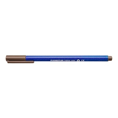 Abbildung von Staedtler 323 77 Fasermaler Triplus Farbe Dreikantschaft im Kartonetui, auswaschbar, circa 1 mm, 10 Stück, Tabakbraun