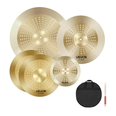 Abbildung von VEVOR Beckenset 4 teilig 254mm Splash 355mm HiHat 400mm Crash 505mm Ridebecken