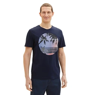 Abbildung von TOM TAILOR Herren 1037993 T Shirt, 10668 Sky Captain Blue, XXL