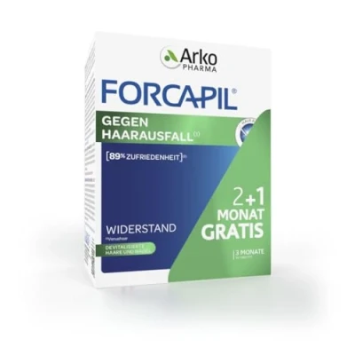 Abbildung von ARKOPHARMA FORCAPIL® Gegen Haarausfall Haar Vitamine Beugt vor Stärke Glanz devitalisierte Haare und Nägel Venushaar Biotin Ab 15 Jahren 3 Monate 90 Tabletten