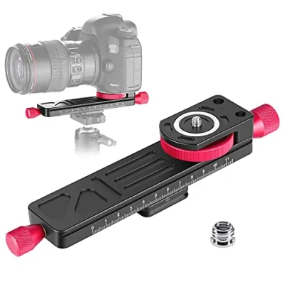 Abbildung von Koolehaoda Metal Wormdrive Macro Focusing Focus Rail Slider/Nahaufnahme Shooting Clamp Plate, 115 mm Einstellung mit 1/4 &quot;Schraubenkopf(W 160)