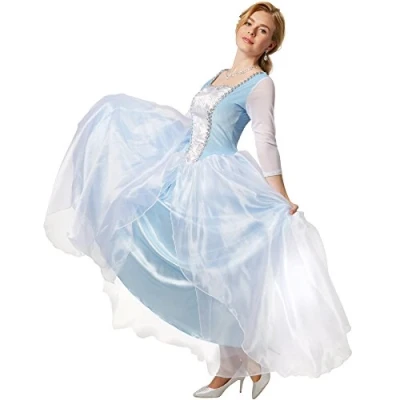 Abbildung von dressforfun Edles Prinzessinnenkleid Cinderella Ballkleid aus glänzendem Stoff und Überrock Tüll (XL no. 301886)