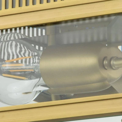 Abbildung von Elstead Lighting HOLBORN F BB Deckenleuchte E27 2x60W IP44 Solides Messing gebürstet, Glas klar H:16.5cm B:30cm dimmbar, mit Diffusor