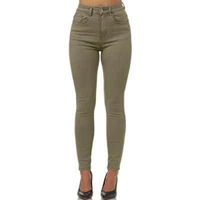Abbildung von Elara Super High Waist Damen Hose Chunkyrayan EL12 Khaki 42 (XL)
