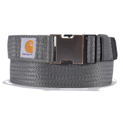 Abbildung von Carhartt Herren Gürtel, Standard, leger, erhältlich in verschiedenen Stilen, Farben und Größen, robustes flexibles Nylon Gurtband (Kies), Größe XL