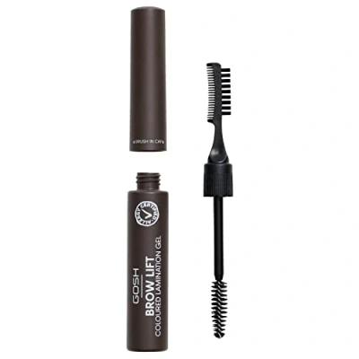 Abbildung von GOSH Brow Lift Lamination Augenbrauen Gel mit Farbe, vegan I Fixiergel für schnelles makelloses Brauenstyling, Saloneffekt parfümfrei &amp; langanhaltend Allergiker geeignet Dunkelbraun