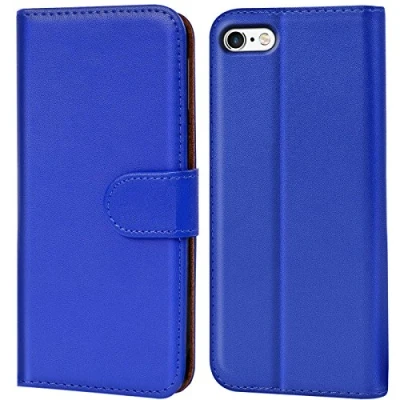 Abbildung von Verco iPhone 6s Plus Hülle, Handyhülle für Apple 6 / Tasche PU Leder Flip Case Brieftasche Blau