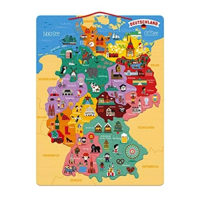 Abbildung von Janod Konturenpuzzle Magnetische Landkarte Deutschland, 79 Puzzleteile