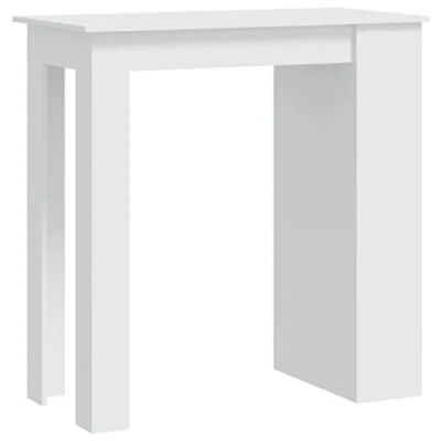Abbildung von vidaXL Bartisch mit Regal Bartresen Stehtisch Tresentisch Bistrotisch Küchentisch Loungetisch Tisch Weiß 102x50x103,5cm Holzwerkstoff